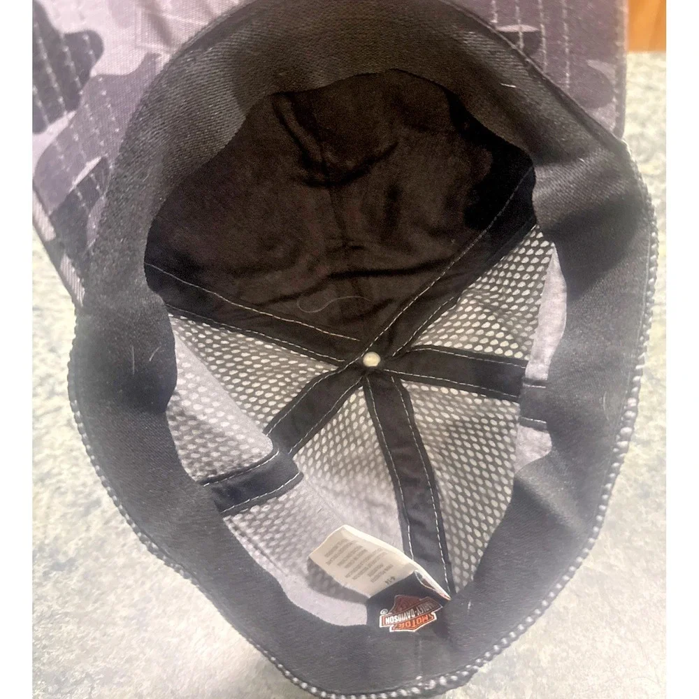Harley Davidson Camo Fitted Hat Cap Gray Black  Motorcycle Biker Youth 4-14 Boys